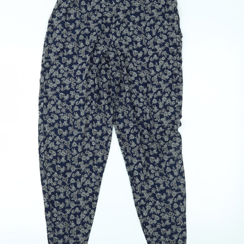 NEXT Womens Blue Floral  Harem Trousers Size 10 L27 in