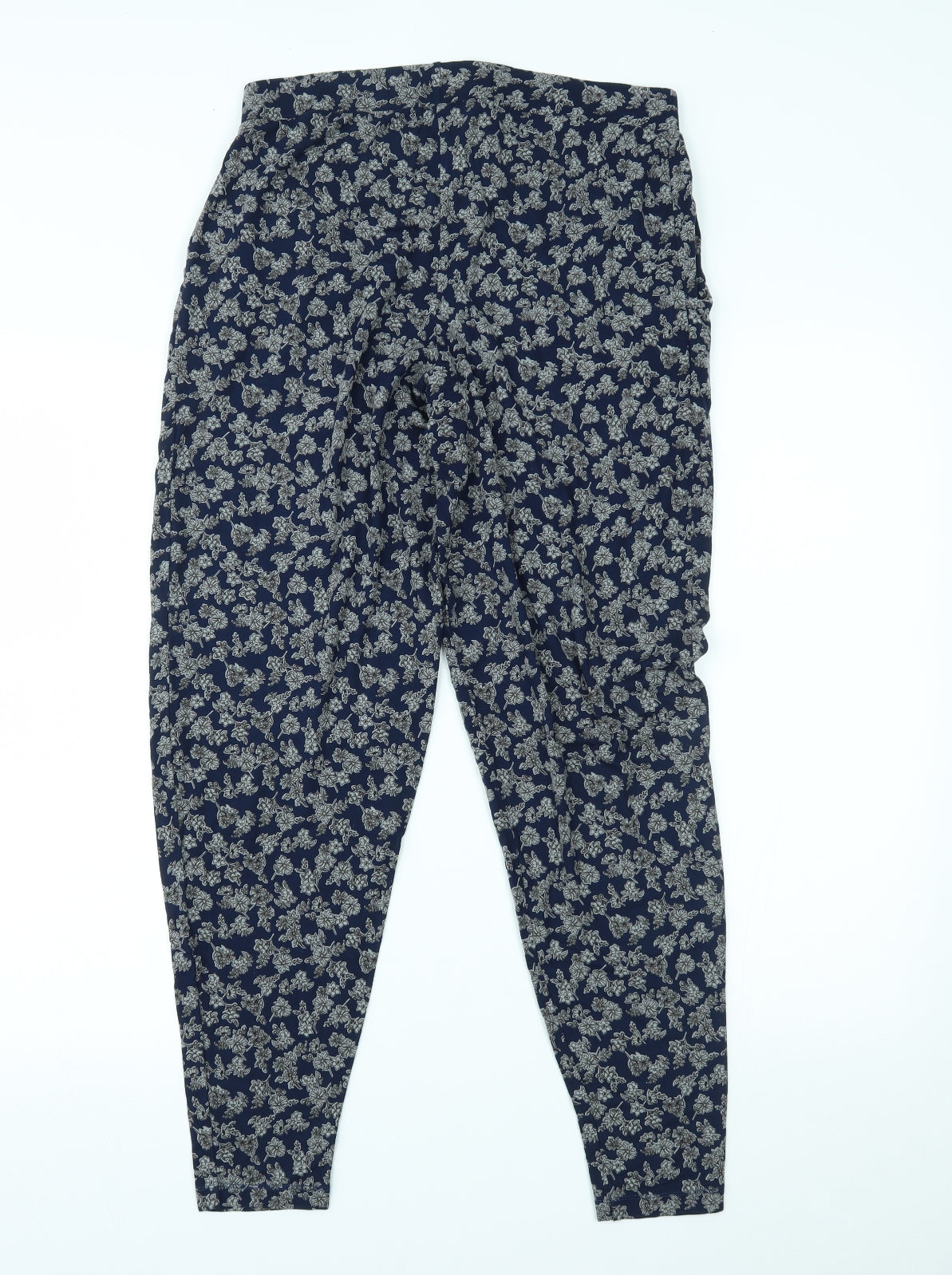 NEXT Womens Blue Floral  Harem Trousers Size 10 L27 in