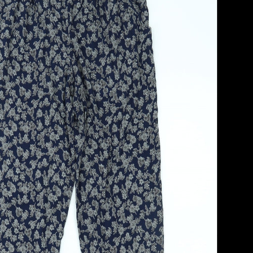NEXT Womens Blue Floral  Harem Trousers Size 10 L27 in