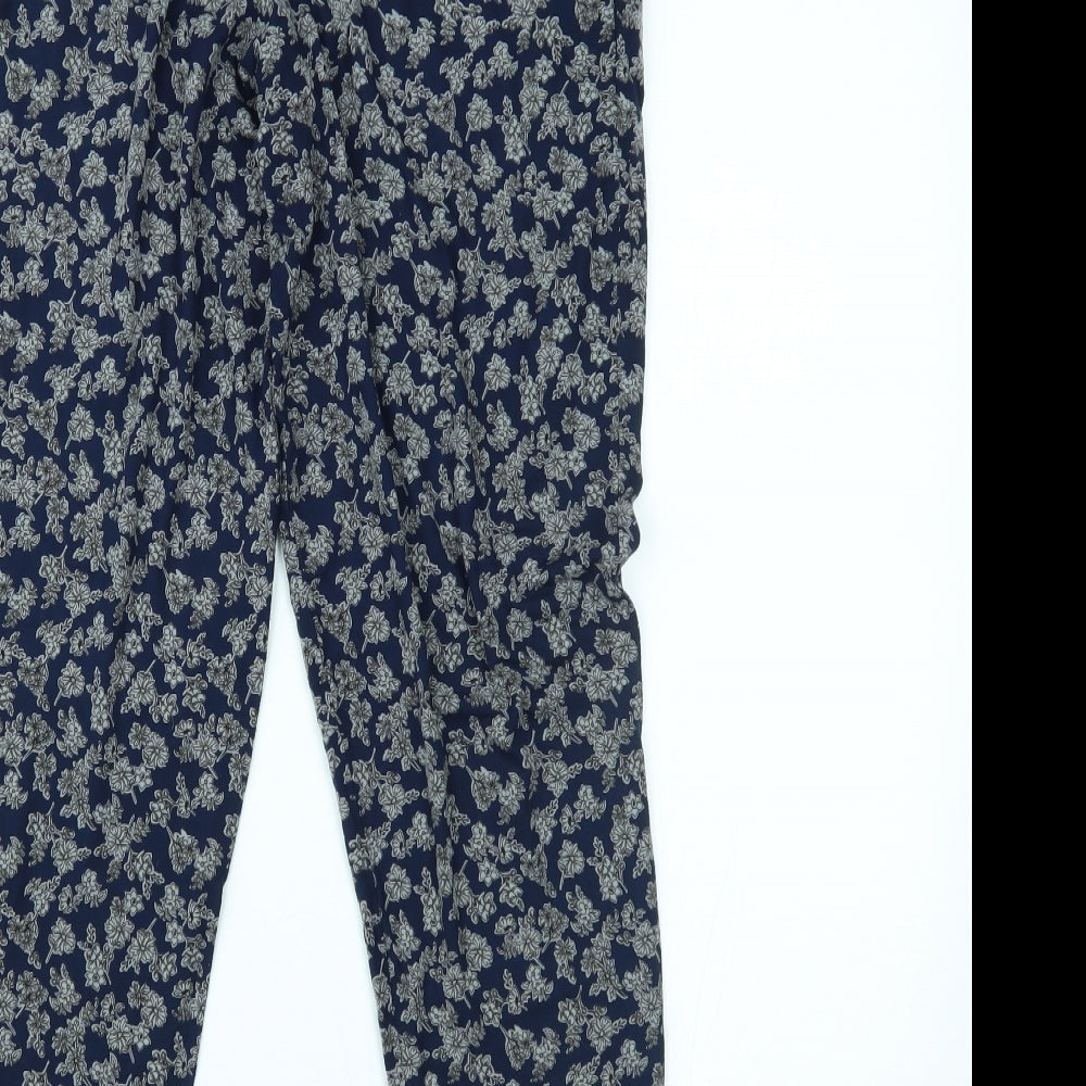 NEXT Womens Blue Floral  Harem Trousers Size 10 L27 in