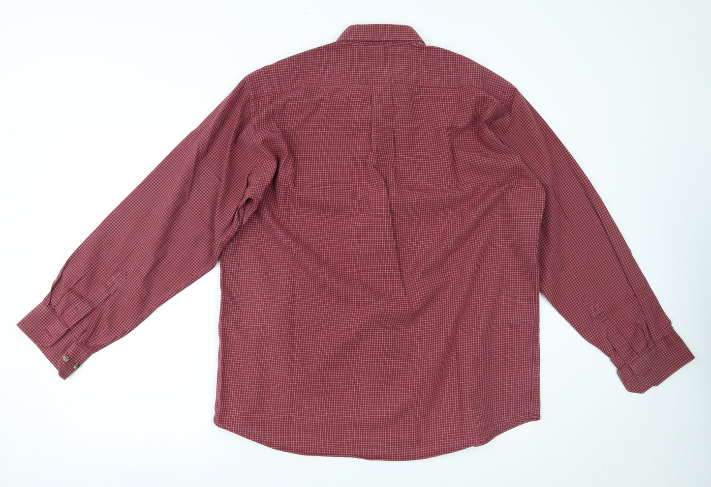 Marks and Spencer Mens Red Check   Dress Shirt Size 16