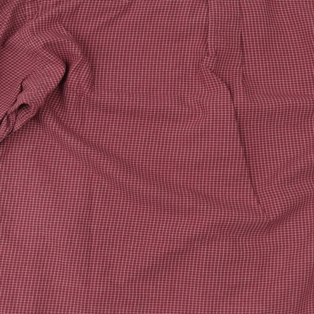 Marks and Spencer Mens Red Check   Dress Shirt Size 16