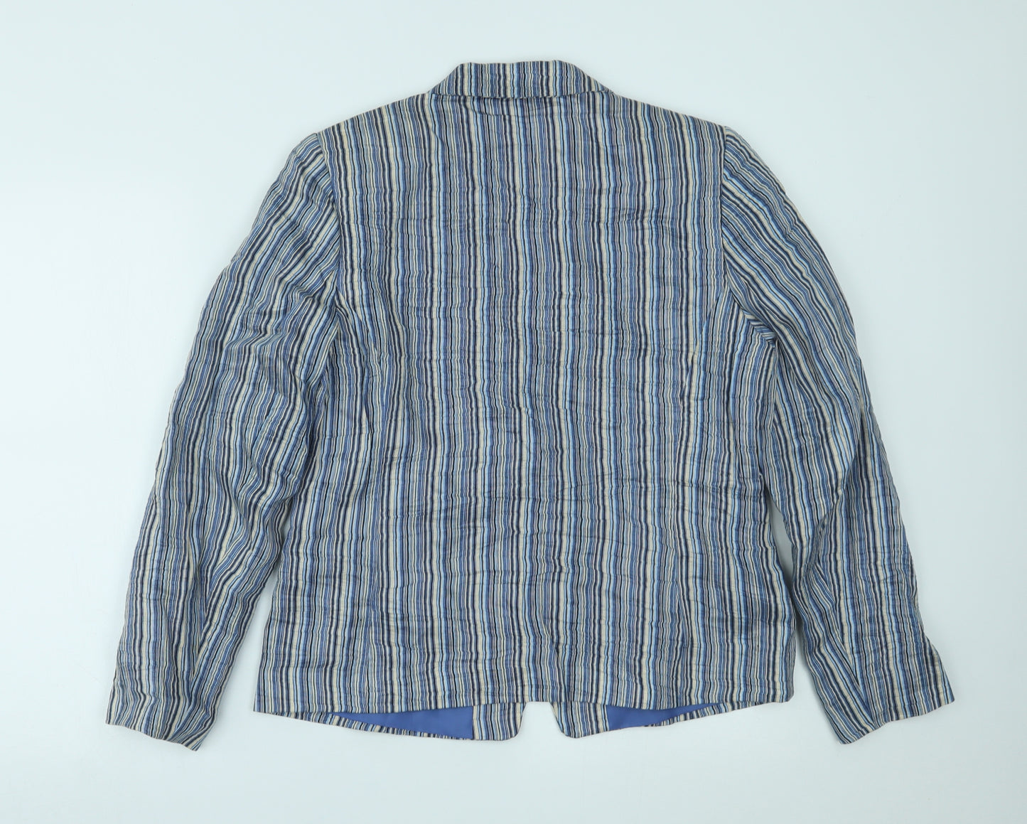 pola Womens Blue Striped  Jacket Blazer Size 8