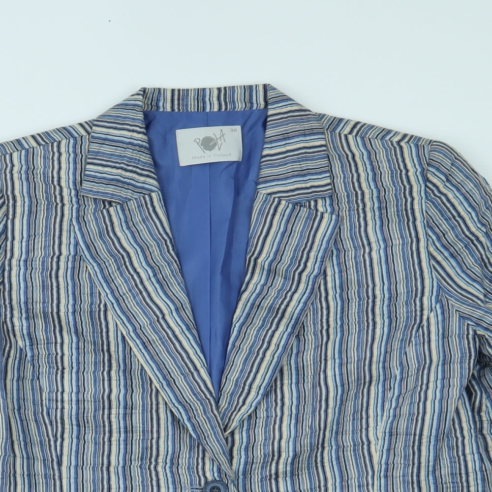 pola Womens Blue Striped  Jacket Blazer Size 8