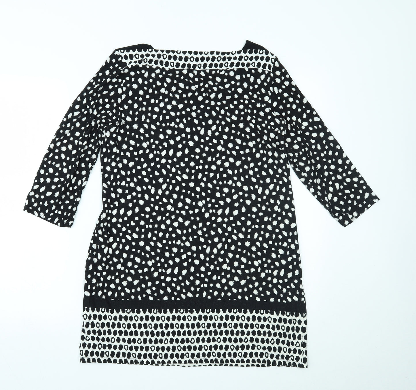 BHS Womens Black Animal Print  Basic Blouse Size 16