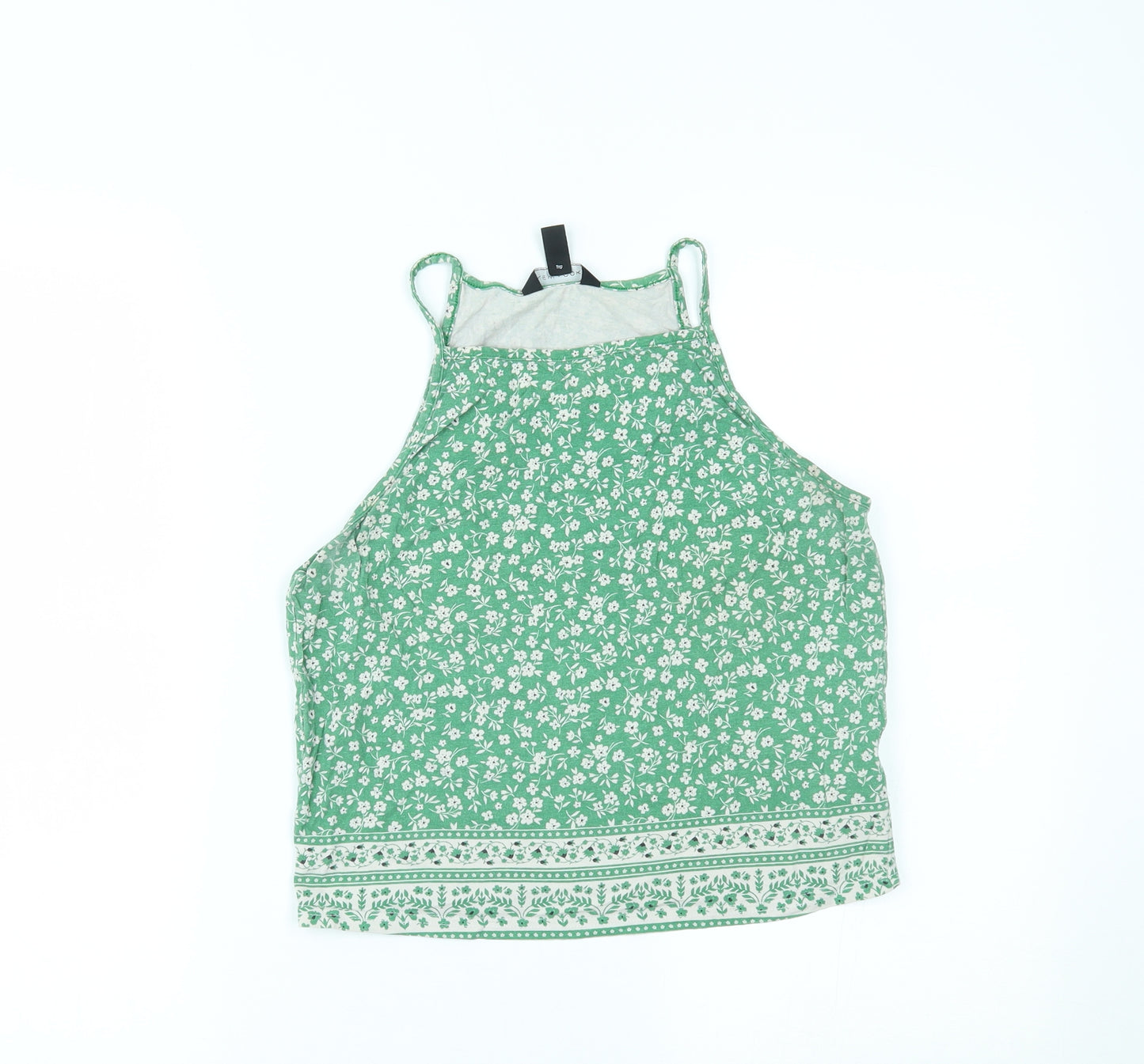 New Look Womens Green Floral  Cropped Tank Size 14