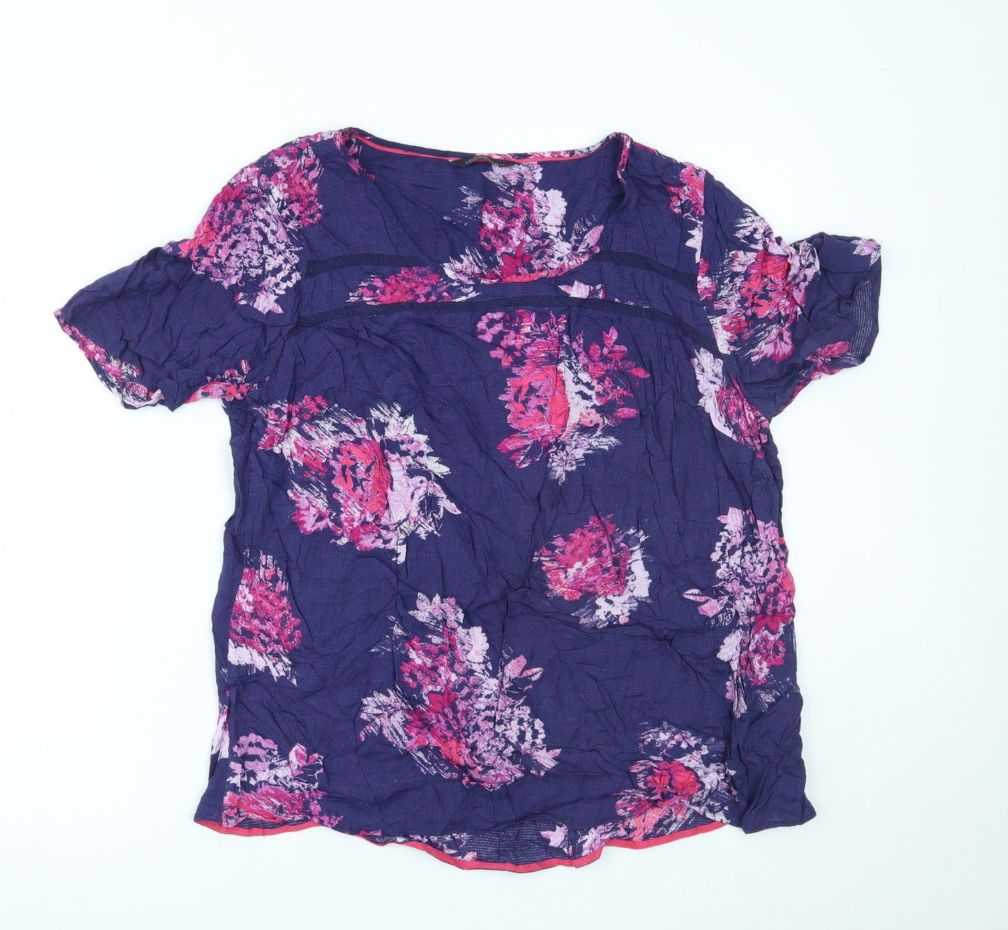 Marks and Spencer Womens Purple Floral  Basic Blouse Size 16