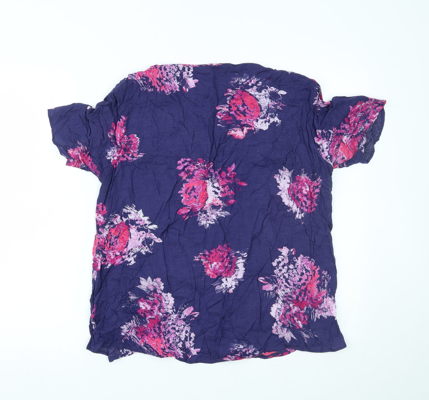 Marks and Spencer Womens Purple Floral  Basic Blouse Size 16