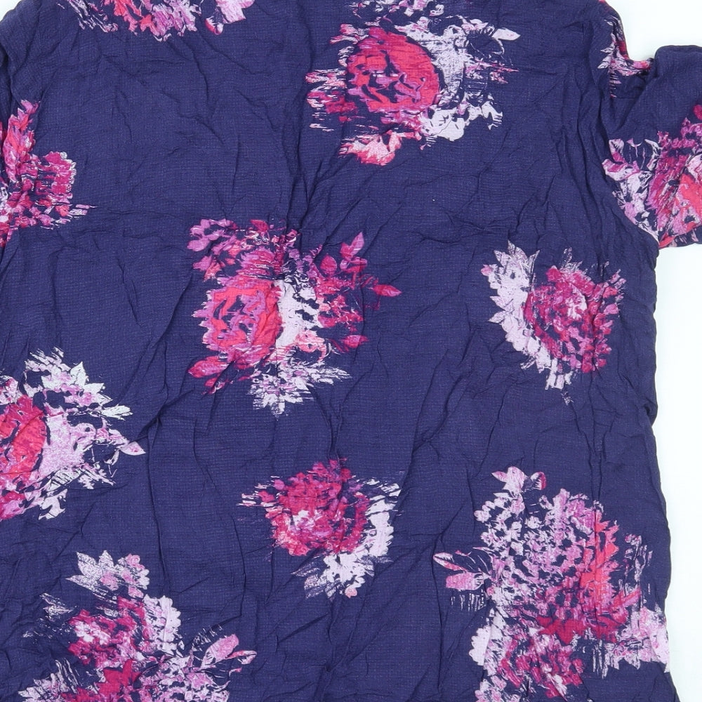 Marks and Spencer Womens Purple Floral  Basic Blouse Size 16