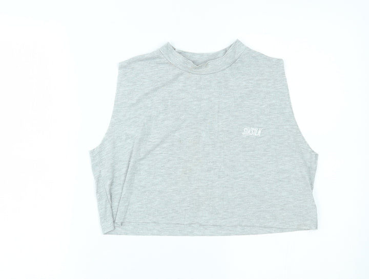 SikSilk Womens Grey   Cropped Tank Size XS