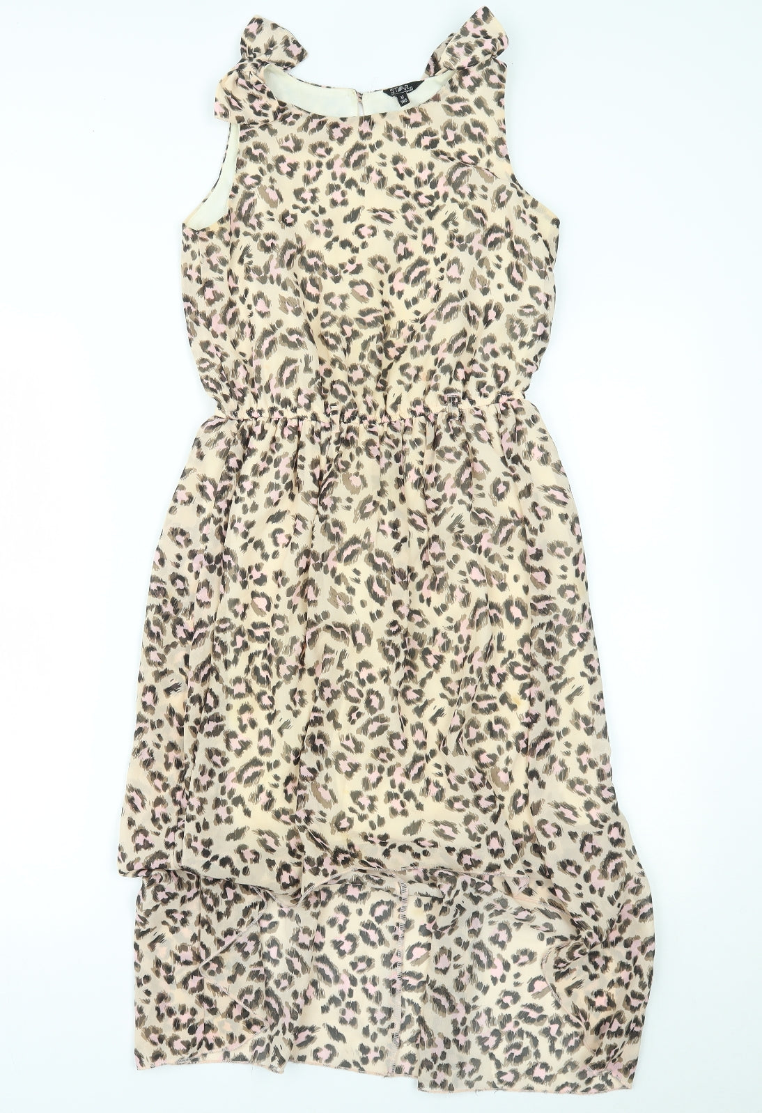 Julian MacDonald Girls Beige Animal Print  Fit & Flare  Size 12 Years