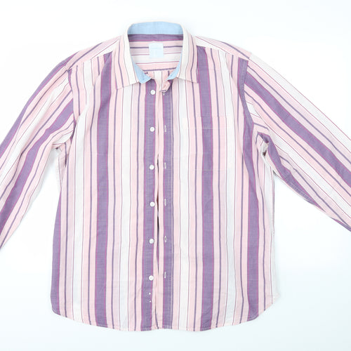 Samuel Windsor Mens Multicoloured Striped   Button-Up Size L