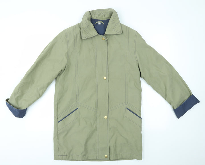 AWARD Womens Green Overcoat Coat Size 10