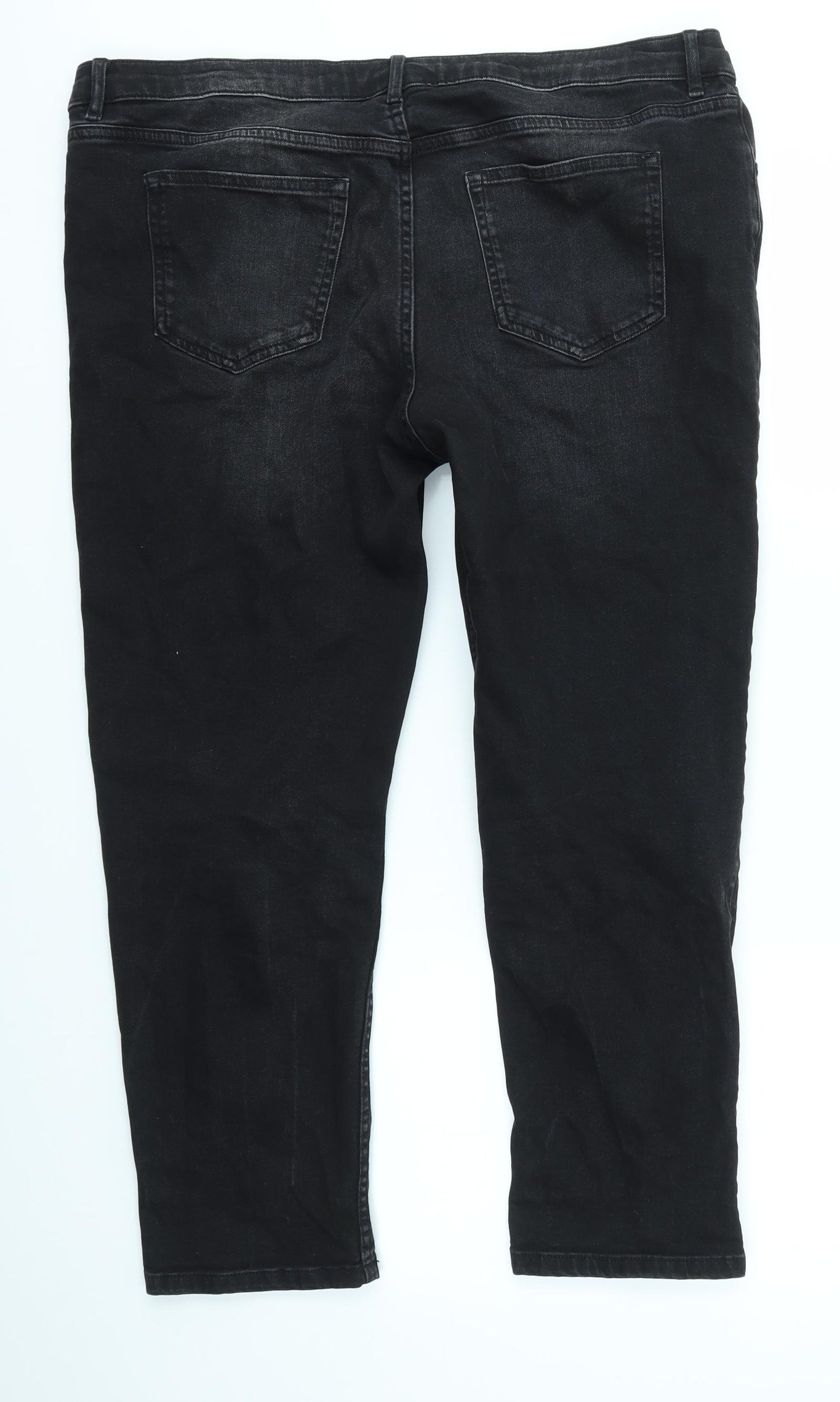 M&S Womens Black   Straight Jeans Size 16 L24 in - SHORT
