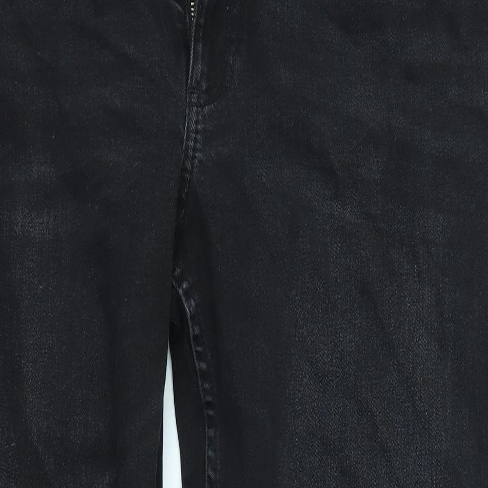 M&S Womens Black   Straight Jeans Size 16 L24 in - SHORT
