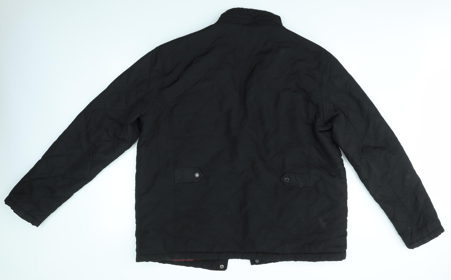 Atlantic Bay Mens Black   Overcoat Coat Size 2XL
