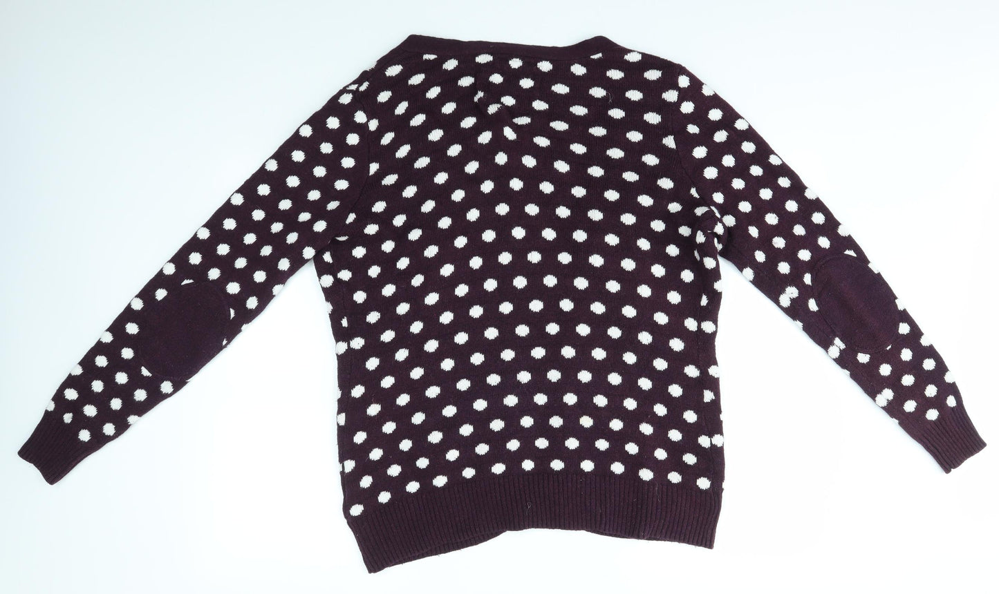 H&M Womens Purple Polka Dot  Cardigan Jumper Size L