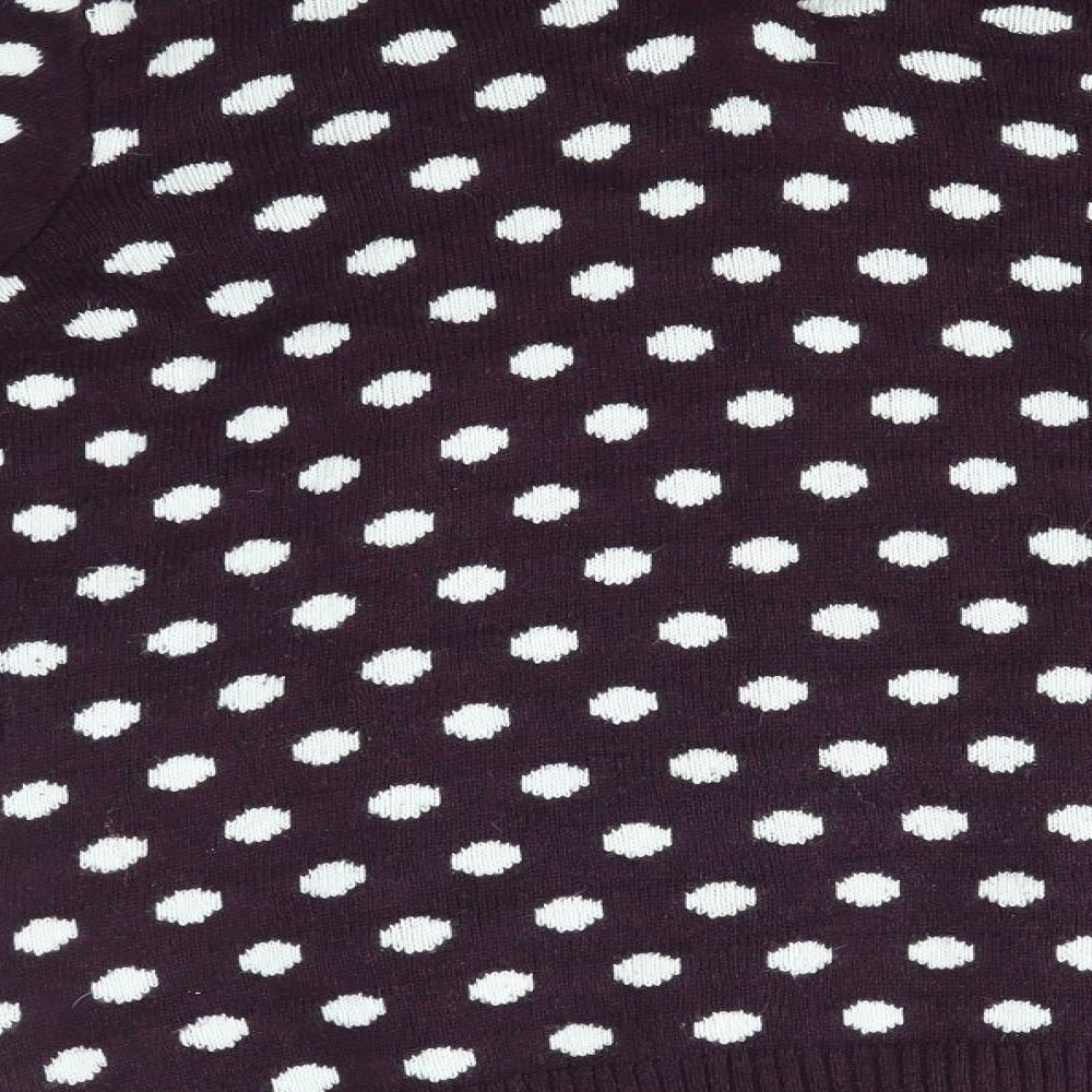 H&M Womens Purple Polka Dot  Cardigan Jumper Size L