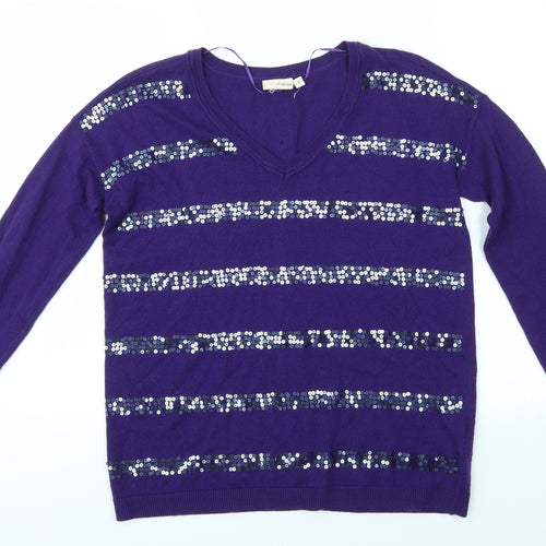FRANSA Womens Purple   Pullover Jumper Size S