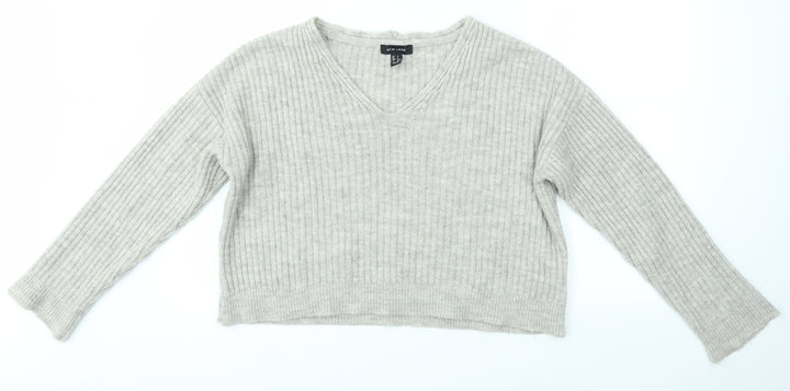 New Look Womens Grey Pullover Jumper Size S