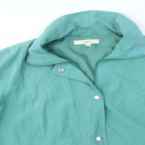 Classics Womens Green   Overcoat Coat Size 12