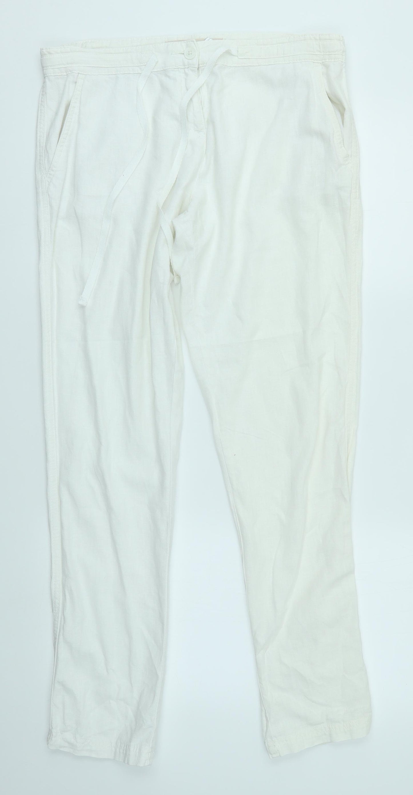 NEXT Womens White   Chino Trousers Size 12 L31 in