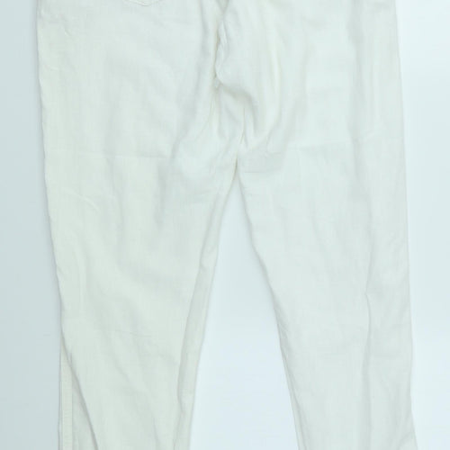 NEXT Womens White   Chino Trousers Size 12 L31 in