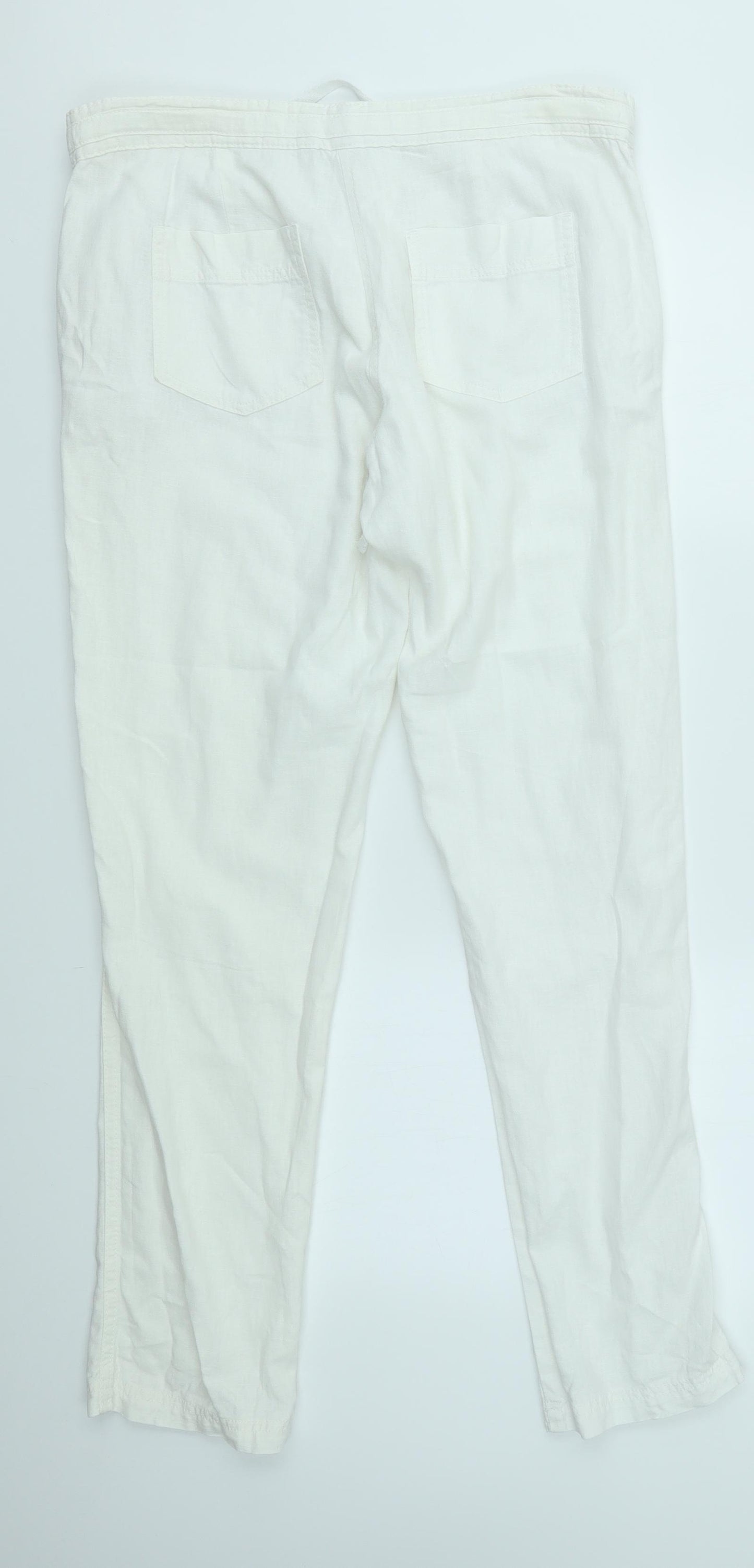 NEXT Womens White   Chino Trousers Size 12 L31 in