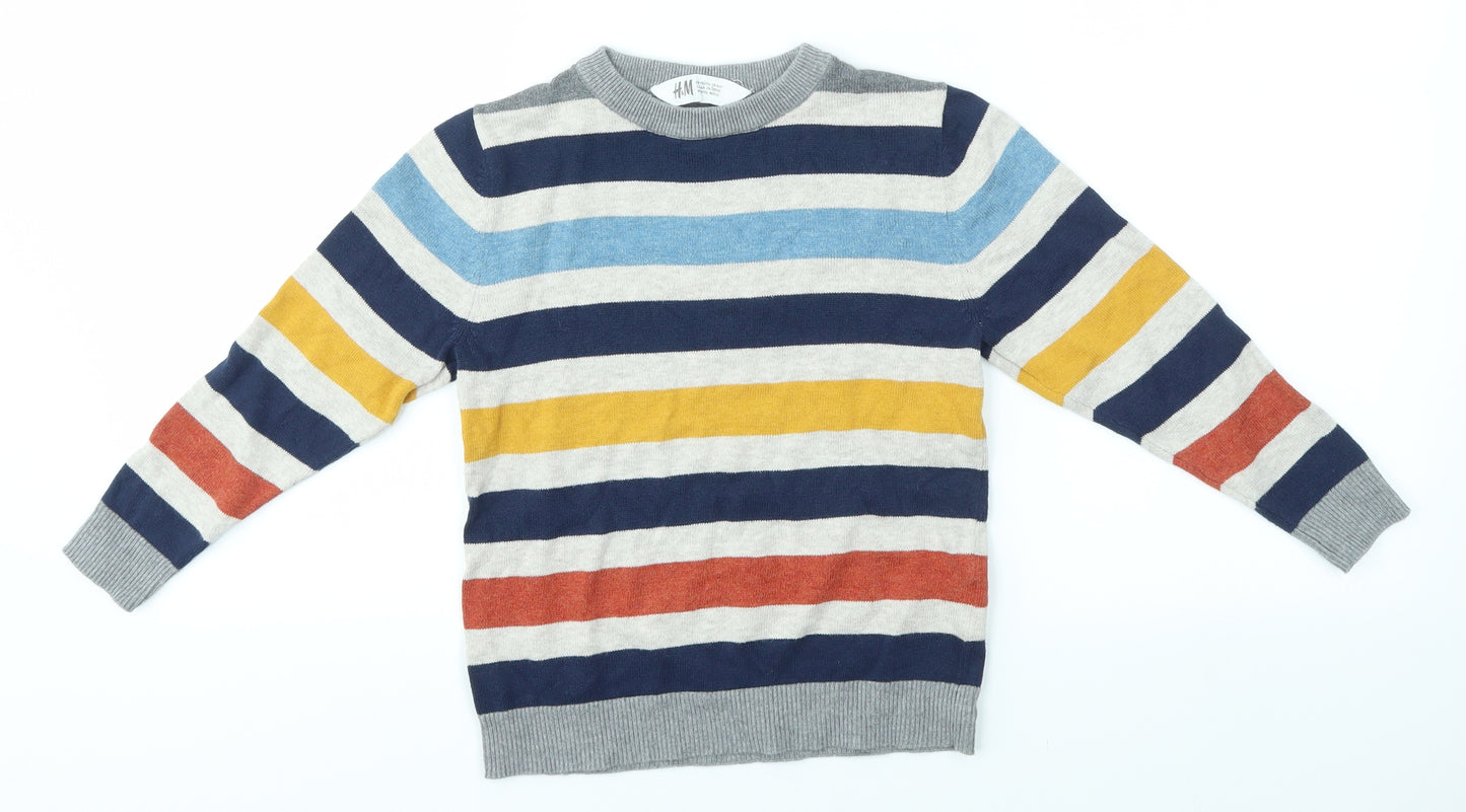 H&M Boys Multicoloured Striped  Pullover Jumper Size 4-5 Years