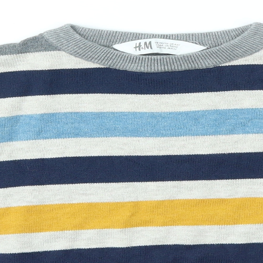 H&M Boys Multicoloured Striped  Pullover Jumper Size 4-5 Years