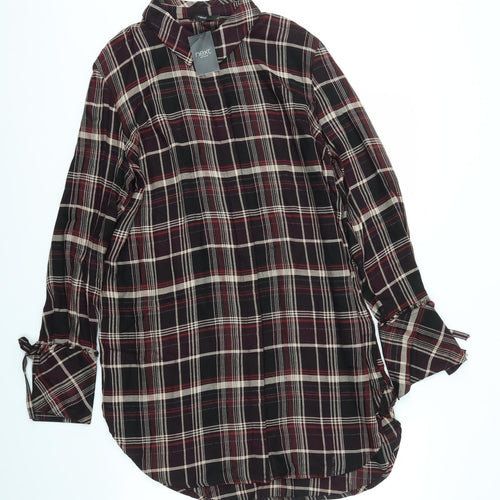 NEXT Womens Multicoloured Check  T-Shirt Dress  Size 14