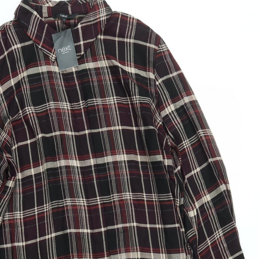 NEXT Womens Multicoloured Check  T-Shirt Dress  Size 14