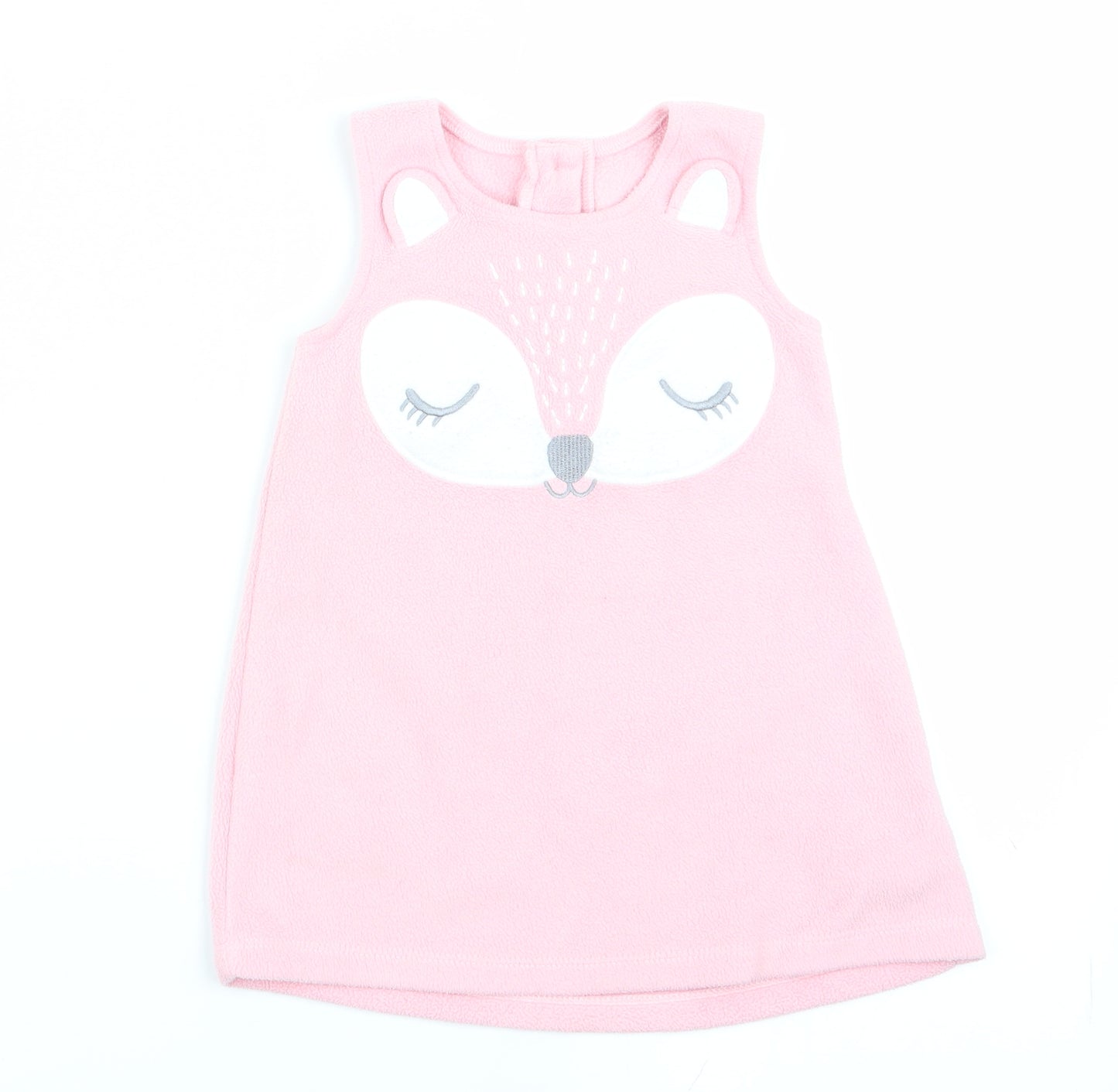 George Girls Pink Animal Print  Pinafore/Dungaree Dress  Size 6-9 Months