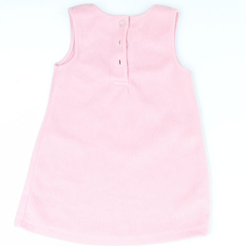 George Girls Pink Animal Print  Pinafore/Dungaree Dress  Size 6-9 Months