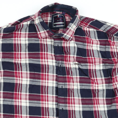 The Lemax Jeans Mens Blue Check   Button-Up Size XL