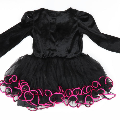 George Girls Black Animal Print  Fit & Flare  Size 12 Months