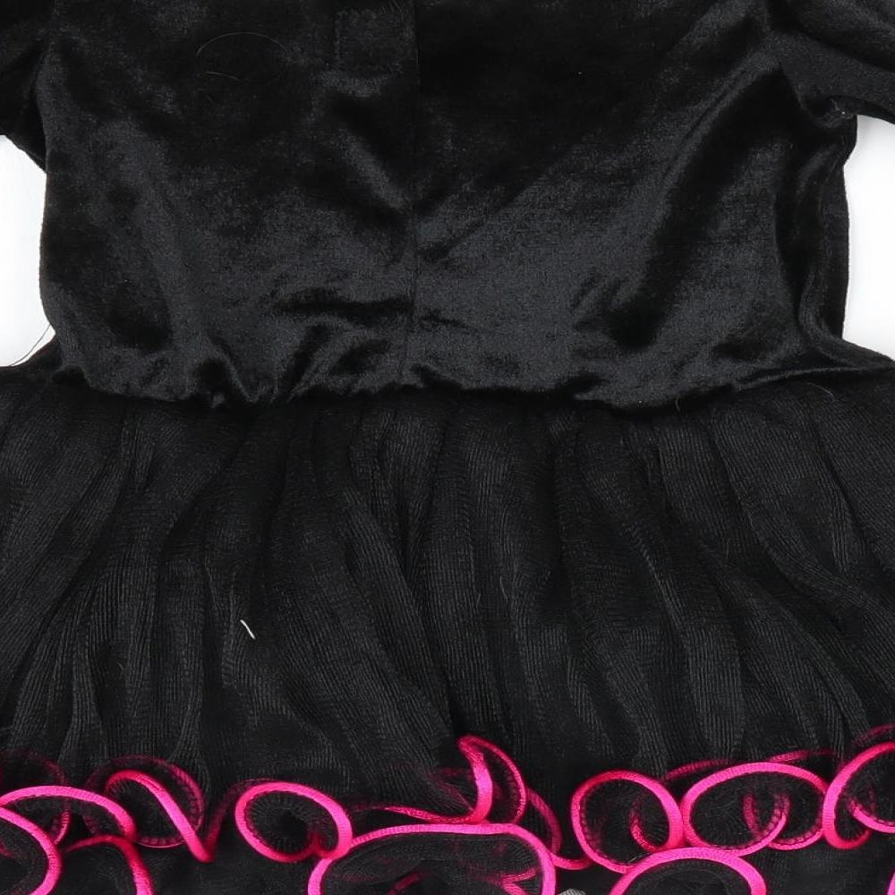 George Girls Black Animal Print  Fit & Flare  Size 12 Months
