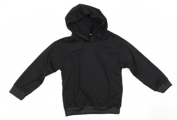 Preworn Girls Black   Pullover Hoodie Size 8 Years