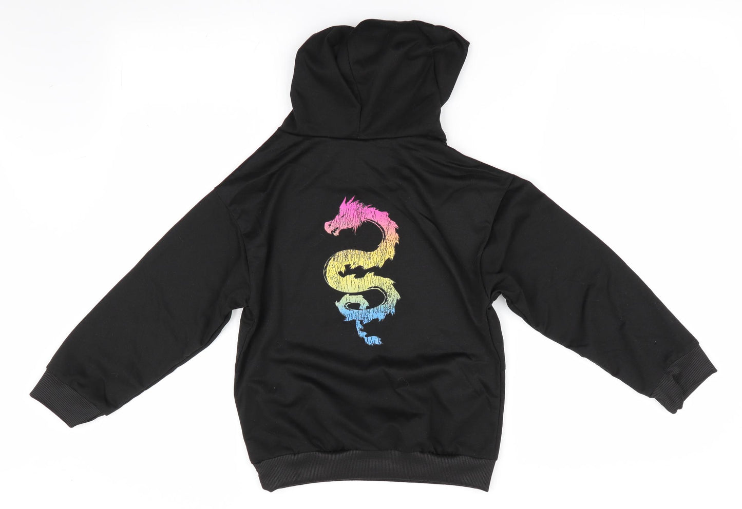 Preworn Girls Black   Pullover Hoodie Size 8 Years