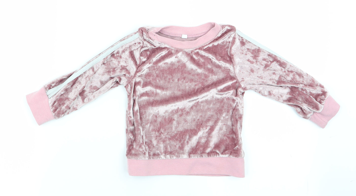 Preworn Girls Pink   Pullover Sweatshirt Size 2-3 Years