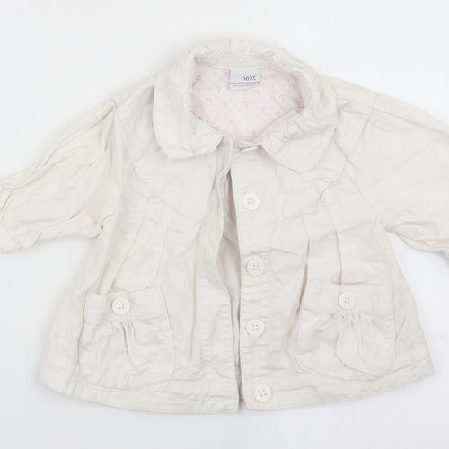 NEXT Girls White   Overcoat Coat Size 3-4 Years