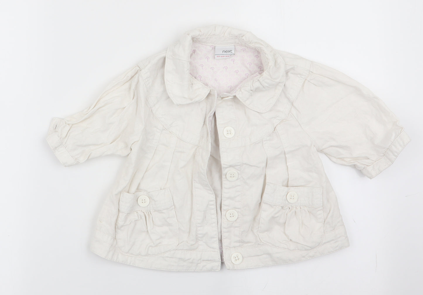 NEXT Girls White   Overcoat Coat Size 3-4 Years