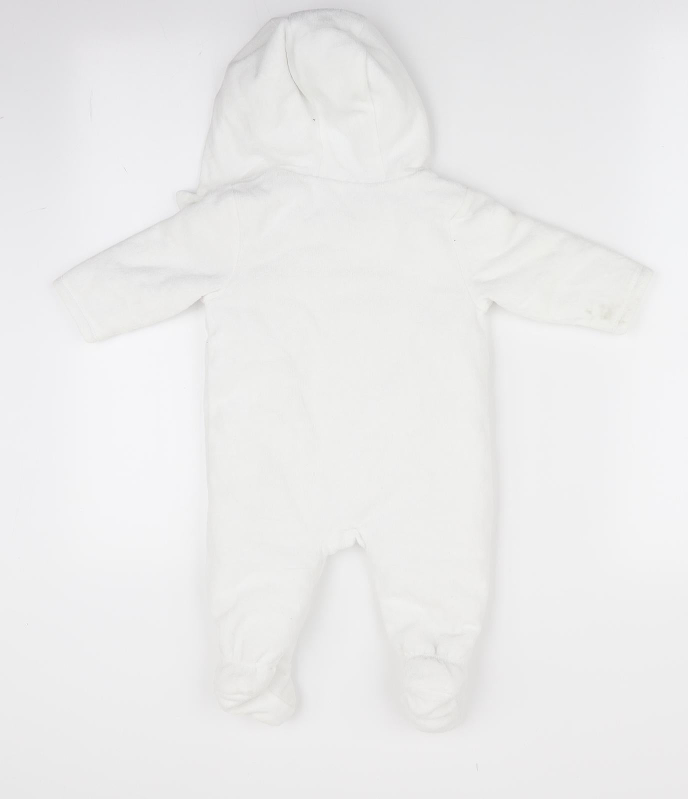 Mothercare Girls White Animal Print  Coverall One-Piece Size 3-6 Months
