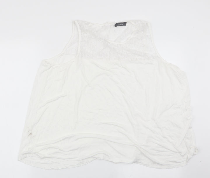 Studio Womens White   Basic T-Shirt Size 24