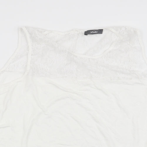 Studio Womens White   Basic T-Shirt Size 24