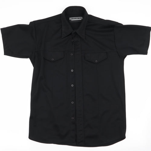 Identikit Mens Black    Button-Up