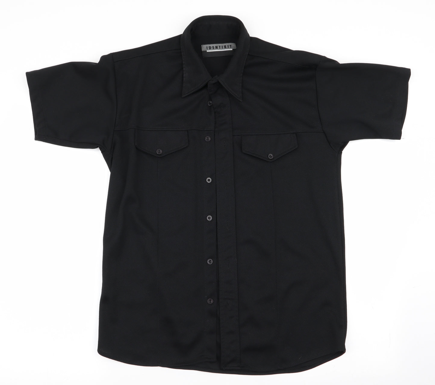 Identikit Mens Black    Button-Up