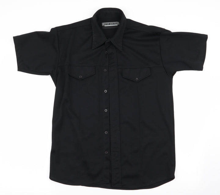Identikit Mens Black    Button-Up