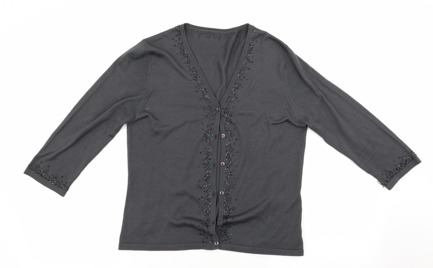 Marks and Spencer Womens Grey   Cardigan Jumper Size 14
