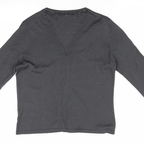 Marks and Spencer Womens Grey   Cardigan Jumper Size 14